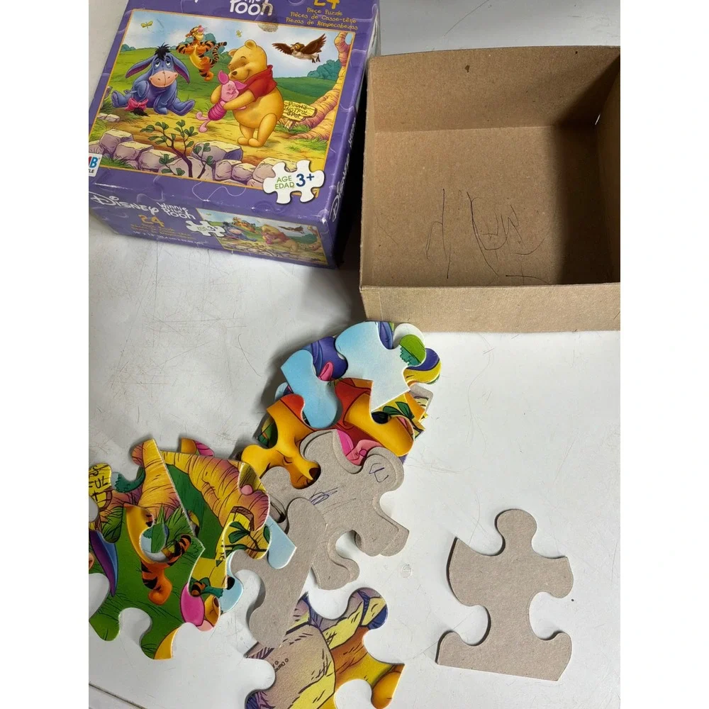 Vintage Kids Disney Winnie the Pooh MB Puzzle 24pc Purple